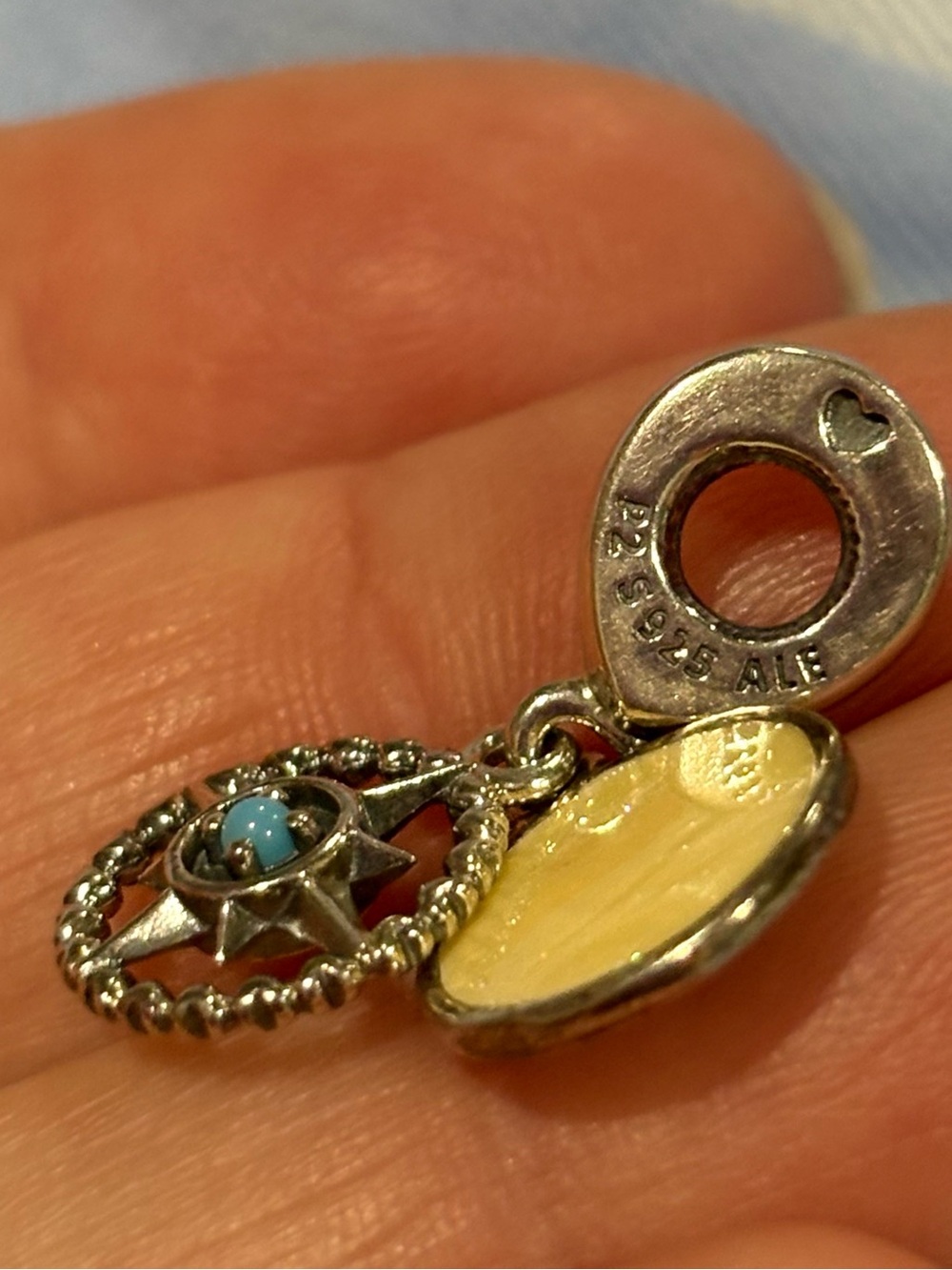 Pandora Silver Compass and mother of pearl charm. - Picture 5 of 5